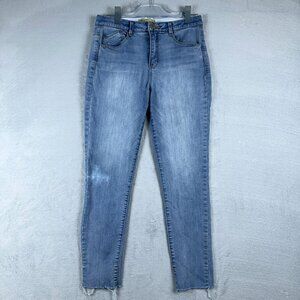 Democracy Ankle Skinny Jeans AB Technology Denim Raw Hem Womens Blue Size 6